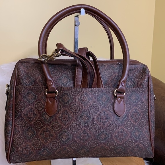 Liz Claiborne 1999 Vintage Brown Detachable Crossbody Top Handle Satchel - Picture 16 of 17